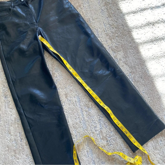Aritzia Wilfred Black Vegan Faux Leather Pants The Melina High Waist: 8 - Picture 4 of 11